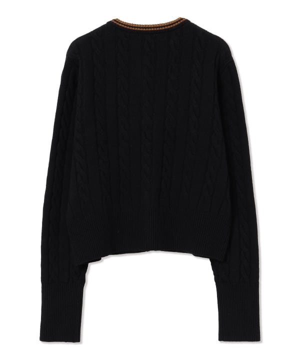 【+10%ポイントUP】【別注】FRED PERRY / ケーブル ニット カーディガン BLACK