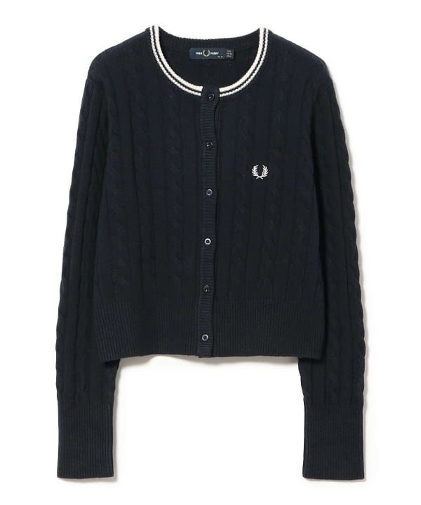 【別注】FRED PERRY × Ray BEAMS / ケーブル ニット カーディガン