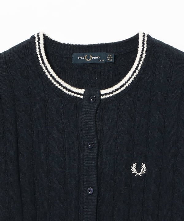 【別注】FRED PERRY × Ray BEAMS / ケーブル ニット カーディガン