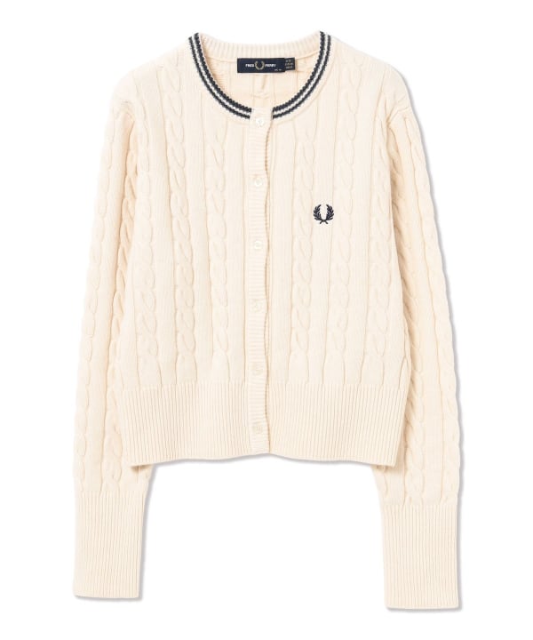 【+10%ポイントUP】【別注】FRED PERRY / ケーブル ニット カーディガン