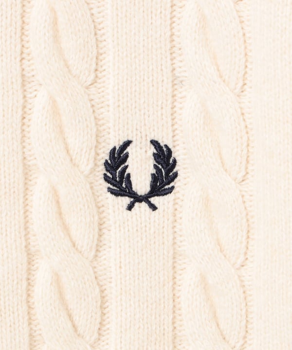 【+10%ポイントUP】【別注】FRED PERRY / ケーブル ニット カーディガン