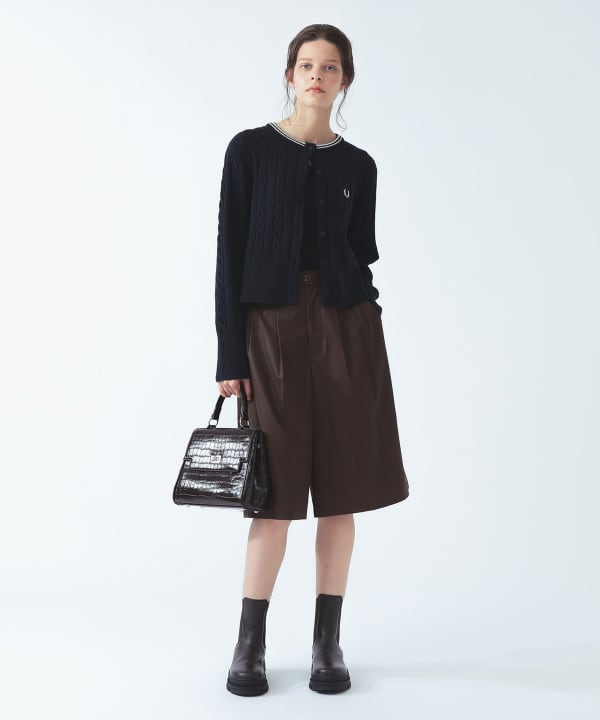 【+10%ポイントUP】【別注】FRED PERRY / ケーブル ニット カーディガン