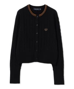 【+10%ポイントUP】【別注】FRED PERRY / ケーブル ニット カーディガン