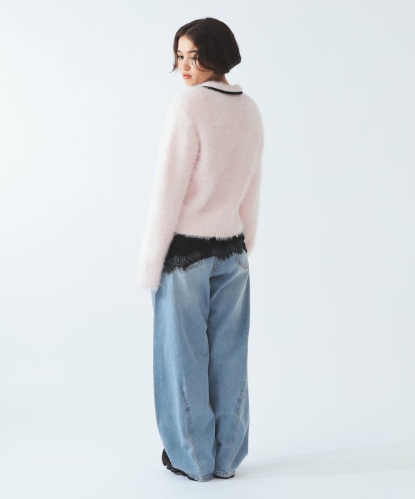 【+10%ポイントUP】【別注】FRED PERRY / フラッフィー ニット カーディガン