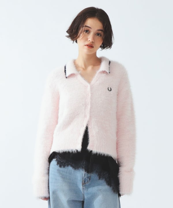 【+10%ポイントUP】【別注】FRED PERRY / フラッフィー ニット カーディガン