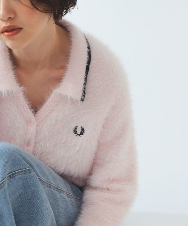 【+10%ポイントUP】【別注】FRED PERRY / フラッフィー ニット カーディガン