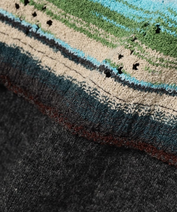 ANDERSSON BELL / LAYERED MULTI-STRIPE HOODED CARDIGAN