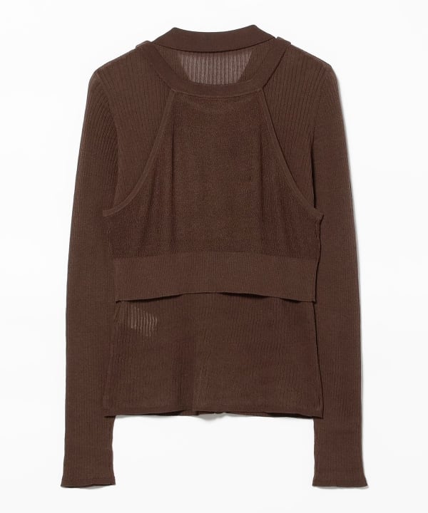 Camisole Set, Ribbed Polo Cardigan