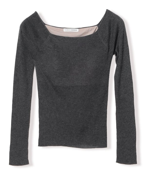 NICENICE MOMENT / OPEN SHOULDER RIB SHELL