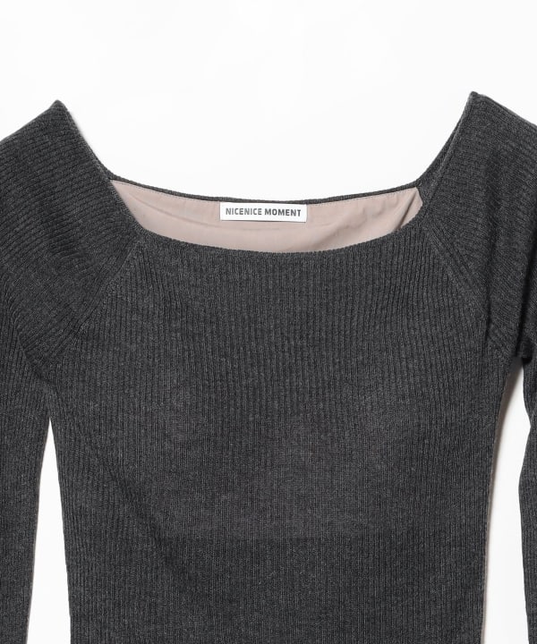 NICENICE MOMENT / OPEN SHOULDER RIB SHELL