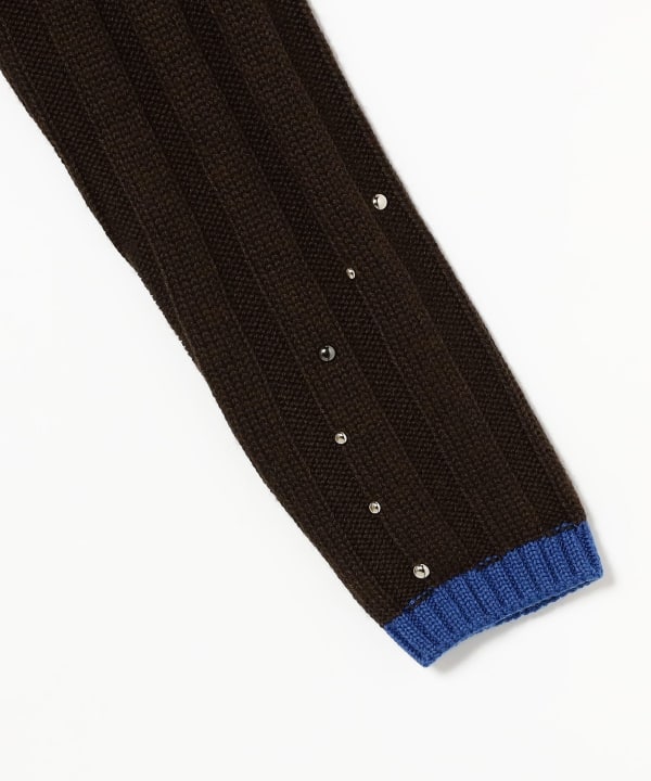 ANDERSSON BELL / STUDDED WIDE RIB CROP ZIP-UP