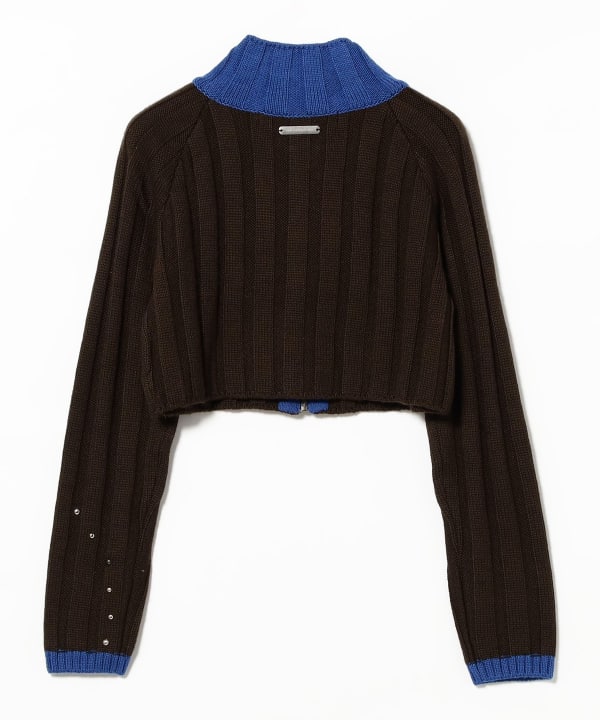 ANDERSSON BELL / STUDDED WIDE RIB CROP ZIP-UP
