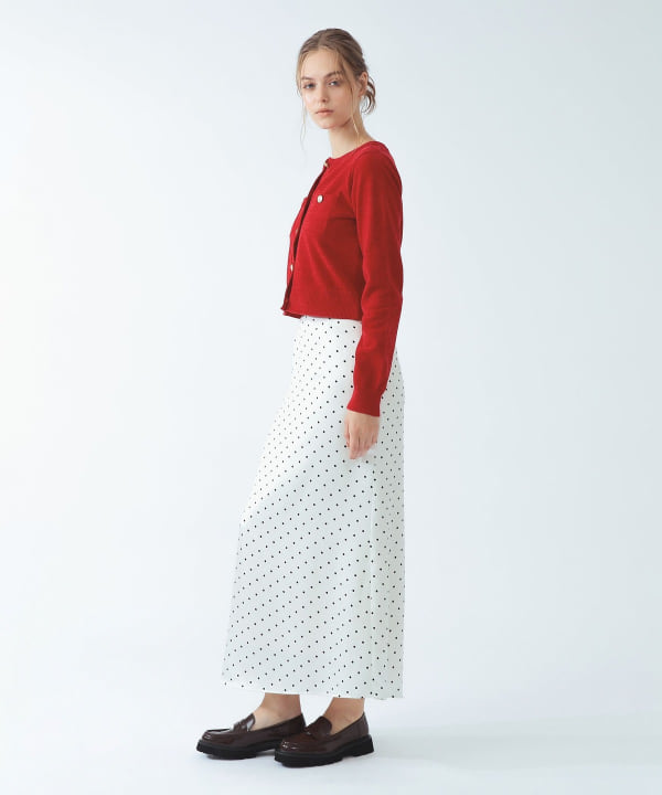 モール メタルボタン カーディガン