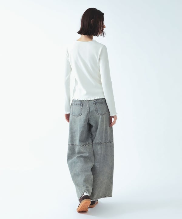 レース トリム Vネック トップス