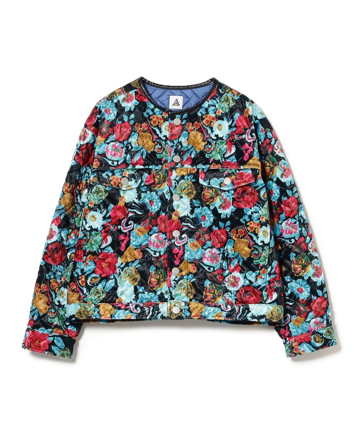 新しい ビームス）Yuumi BEAMS（レイ Ray ARIA DENIM PRINT QUILTING / ミリタリージャケット