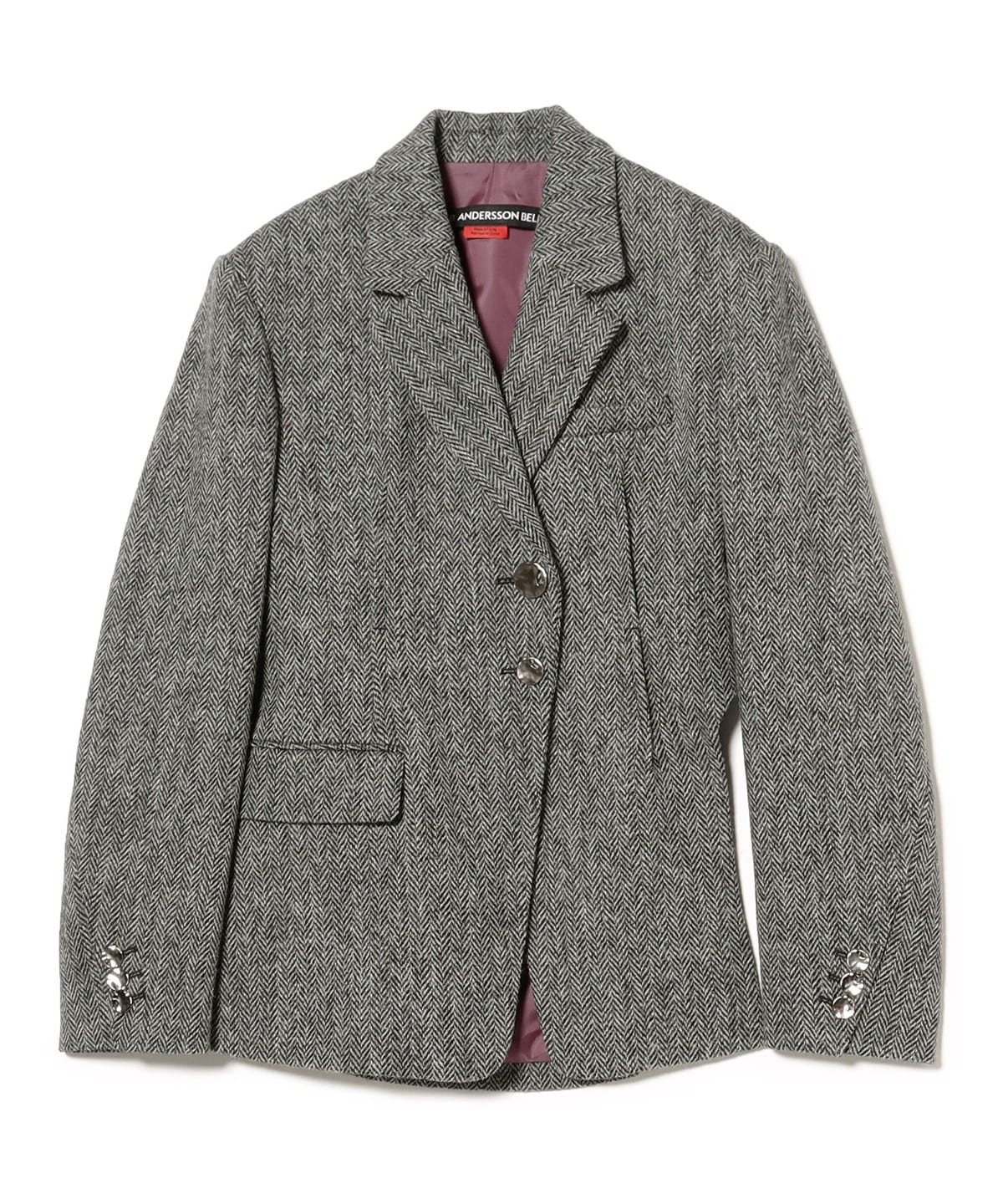 Andersson Bell / HARRIS TWEED CUT-OUT HARNESS JACKET ジャケット WOMEN GREY S Andersson Bell / HARRIS TWEED CUT-OUT HARNESS JACKET ジャケット WOMEN GREY S