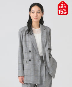 【+15%ポイントUP】チェック 4ボタン W ジャケット