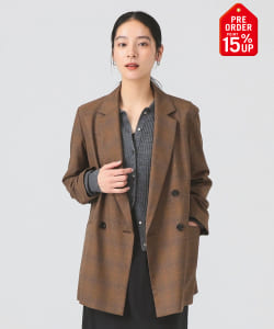 【+15%ポイントUP】チェック 4ボタン W ジャケット