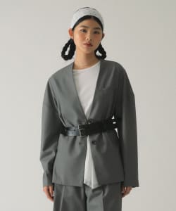 ノーカラー ビッグ ジャケット