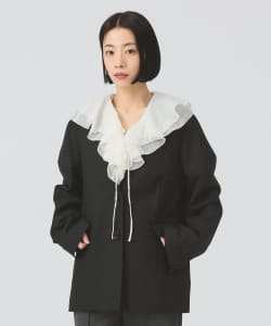 ノーカラー ビッグ ジャケット