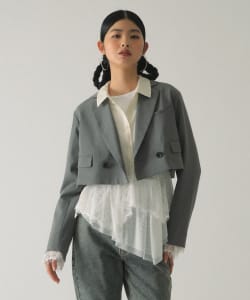 【+10%ポイントUP】2ボタン W クロップド ジャケット