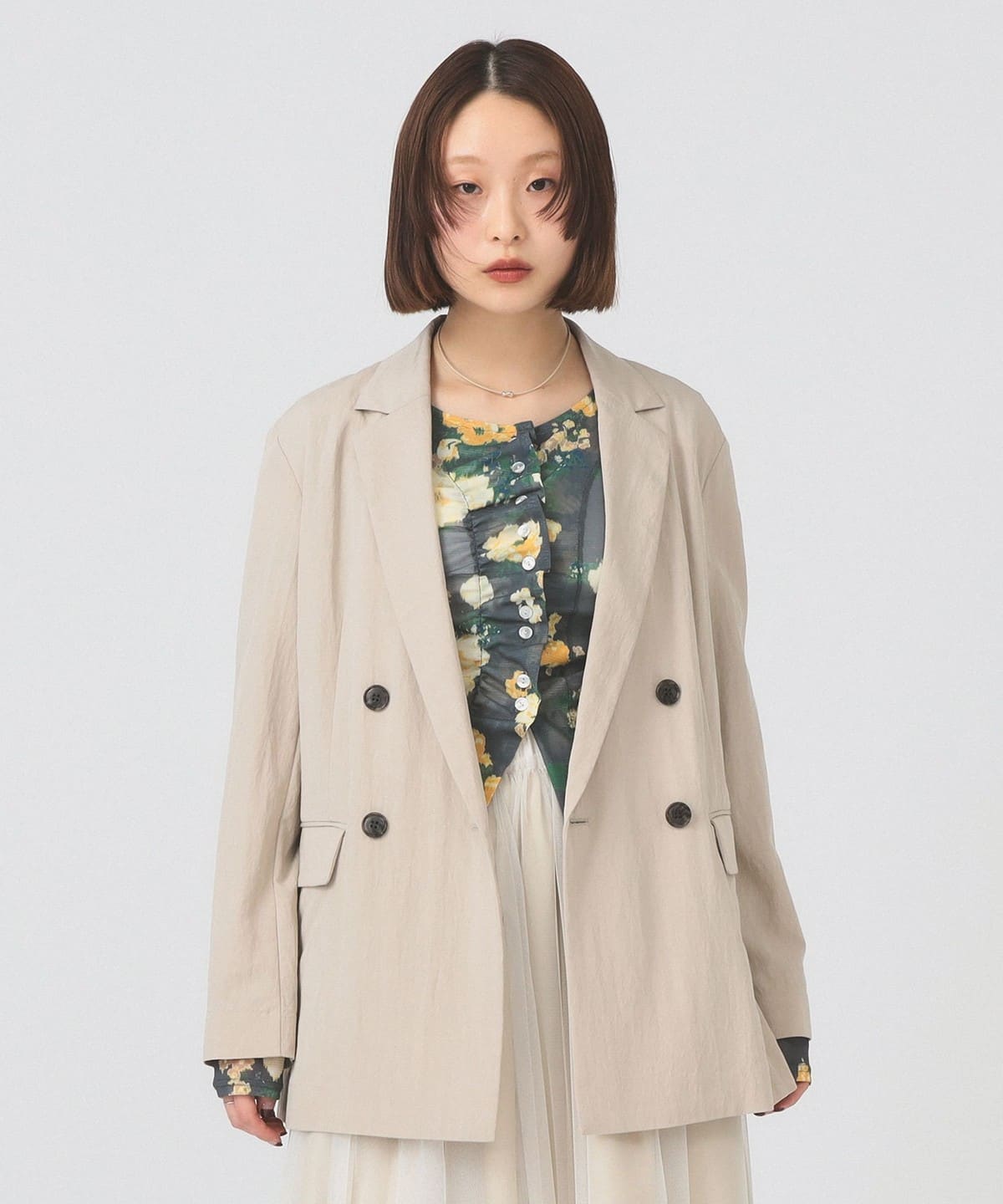 Ray BEAMS（レイ ビームス）ソフトクリンクル 4ボタン ダブル