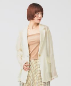 シアー 1ボタン シングル ジャケット