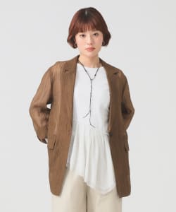 シアー 1ボタン シングル ジャケット