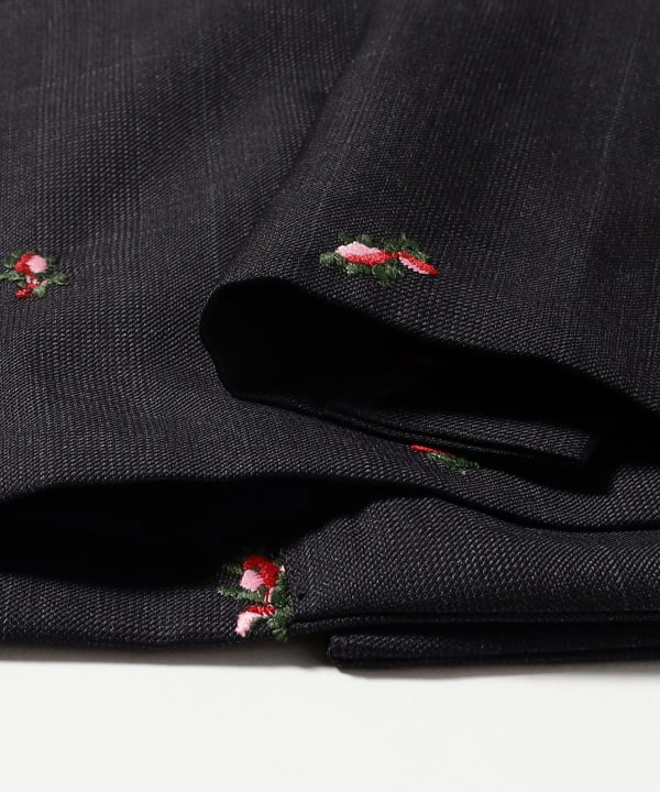 MUVEIL / グレンチェック ローズ 刺繍 ジャケット