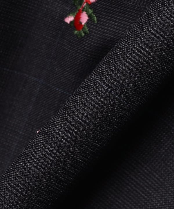 MUVEIL / グレンチェック ローズ 刺繍 ジャケット