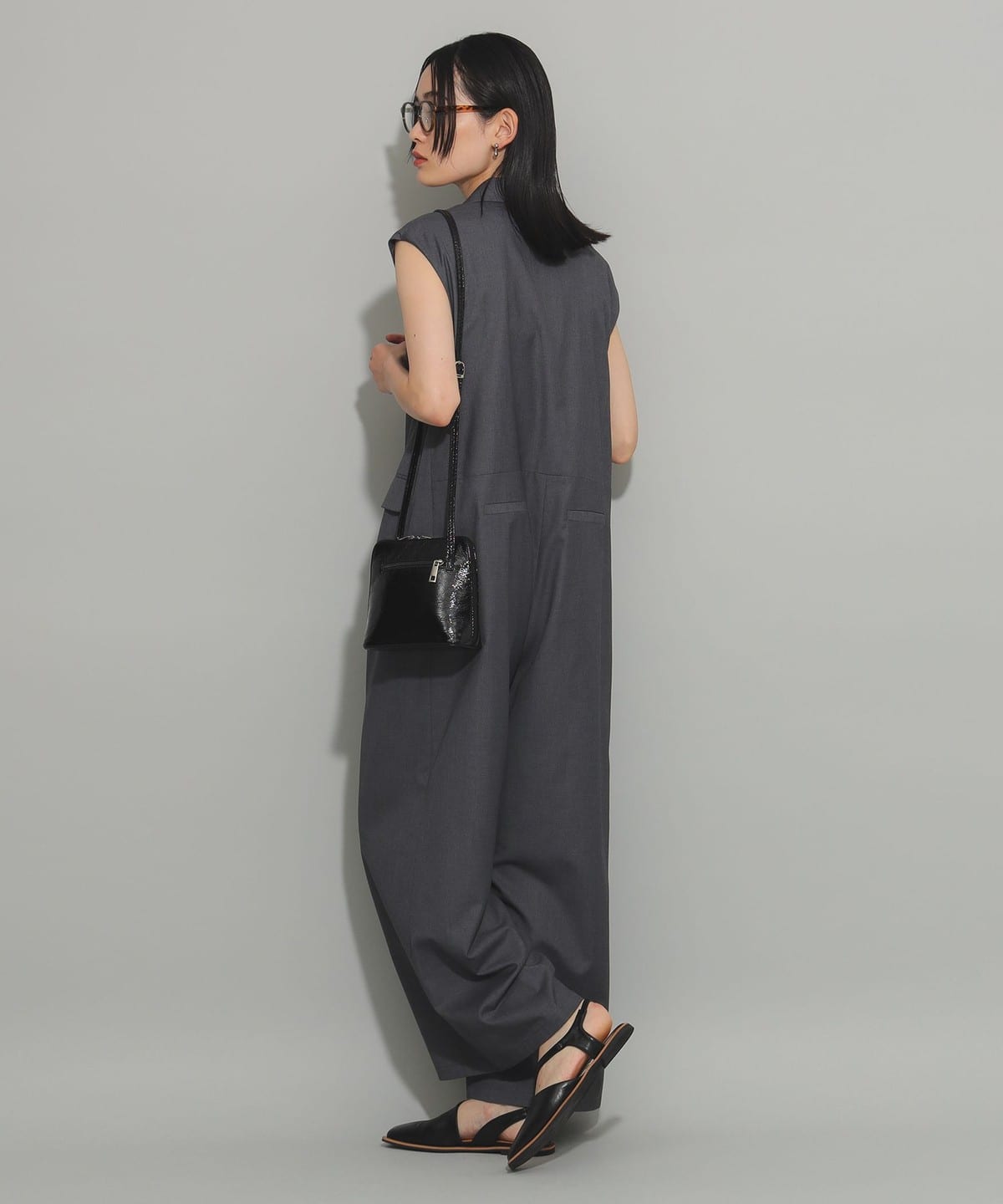 Ray BEAMS（レイ ビームス）テーラードカラー サロペット