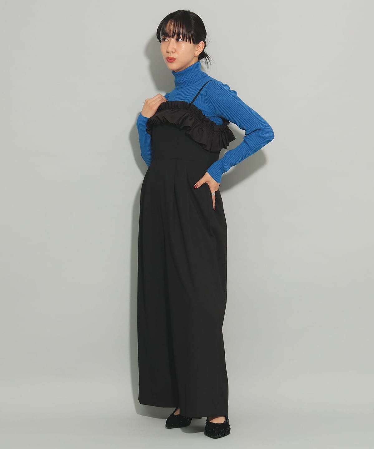 Ray BEAMS (Ray BEAMS) Frill Gathered Overalls (pants