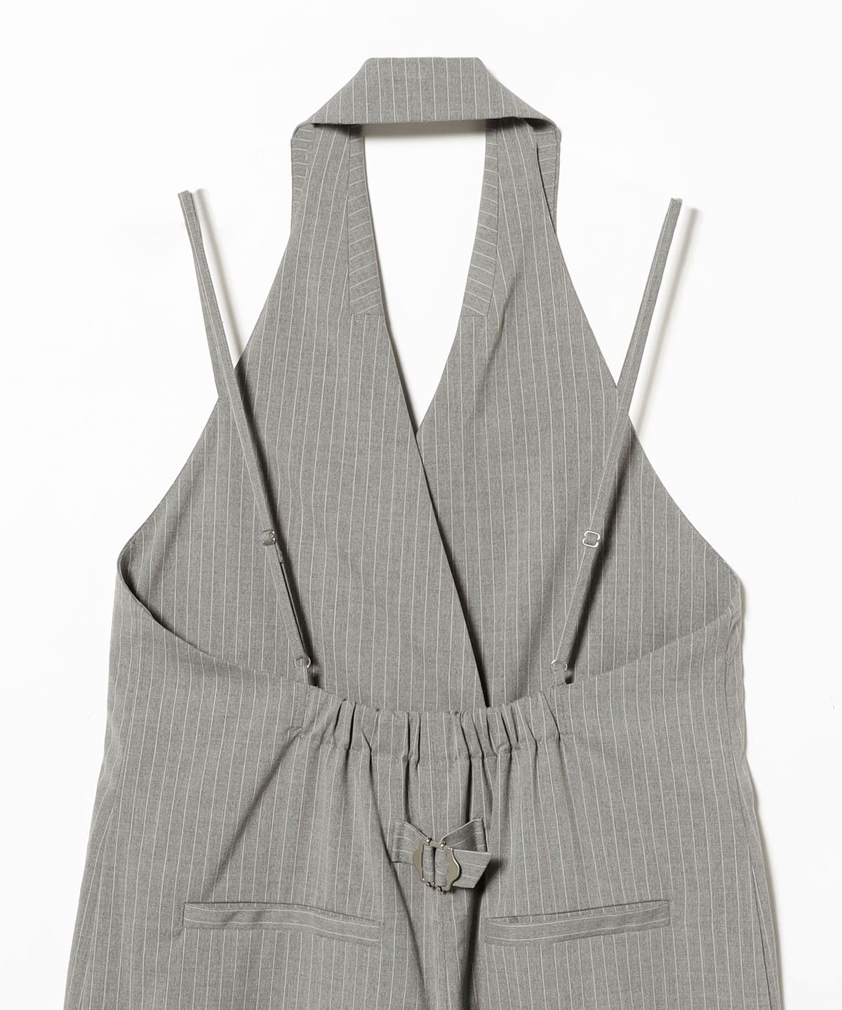 24SS 完売品✨レイビームス テーラードカラー サロペット 手洗い可 グレー1 Ray BEAMS（レイ ビームス）テーラードカラー サロペット