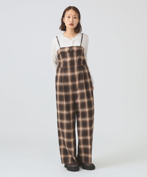 Ray BEAMS チェック ワイド サロペット　オールインワン　タグ付き Ray BEAMS（レイビームス）の「RayBEAMS / チェック ワイド