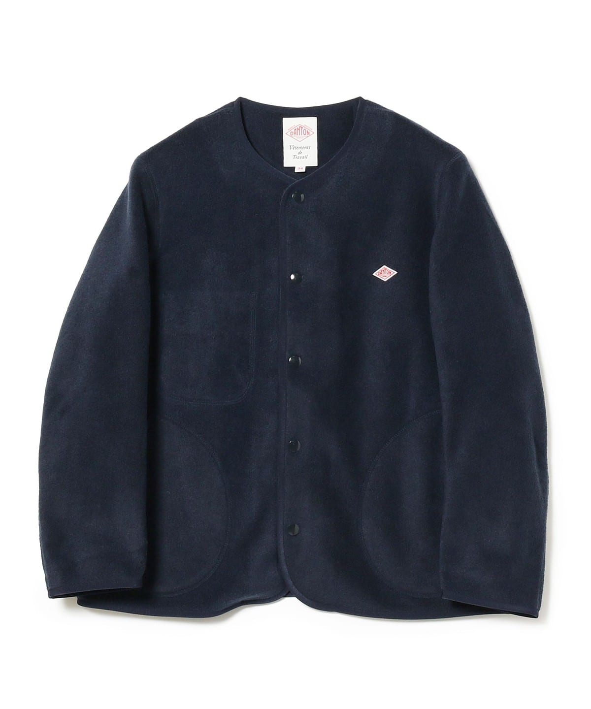DANTON ダントン / ノーカラー フリース ジャケット ブルゾン WOMEN 別注NAVY 38 DANTON ダントン / ノーカラー フリース ジャケット ブルゾン WOMEN 別注NAVY 38