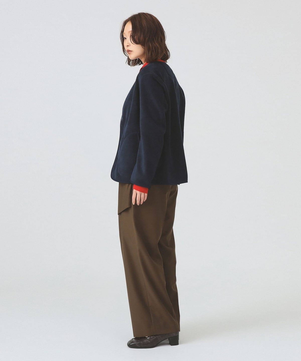 Ray BEAMS（レイ ビームス）DANTON / FLEECE COLLARLESS JACKET