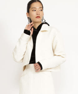 Ray BEAMS / 女裝 壓紋 緹花 短版 夾克