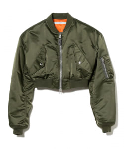 ▲○JOHN LAWRENCE SULLIVAN / Nylon satin cropped bomber jacket