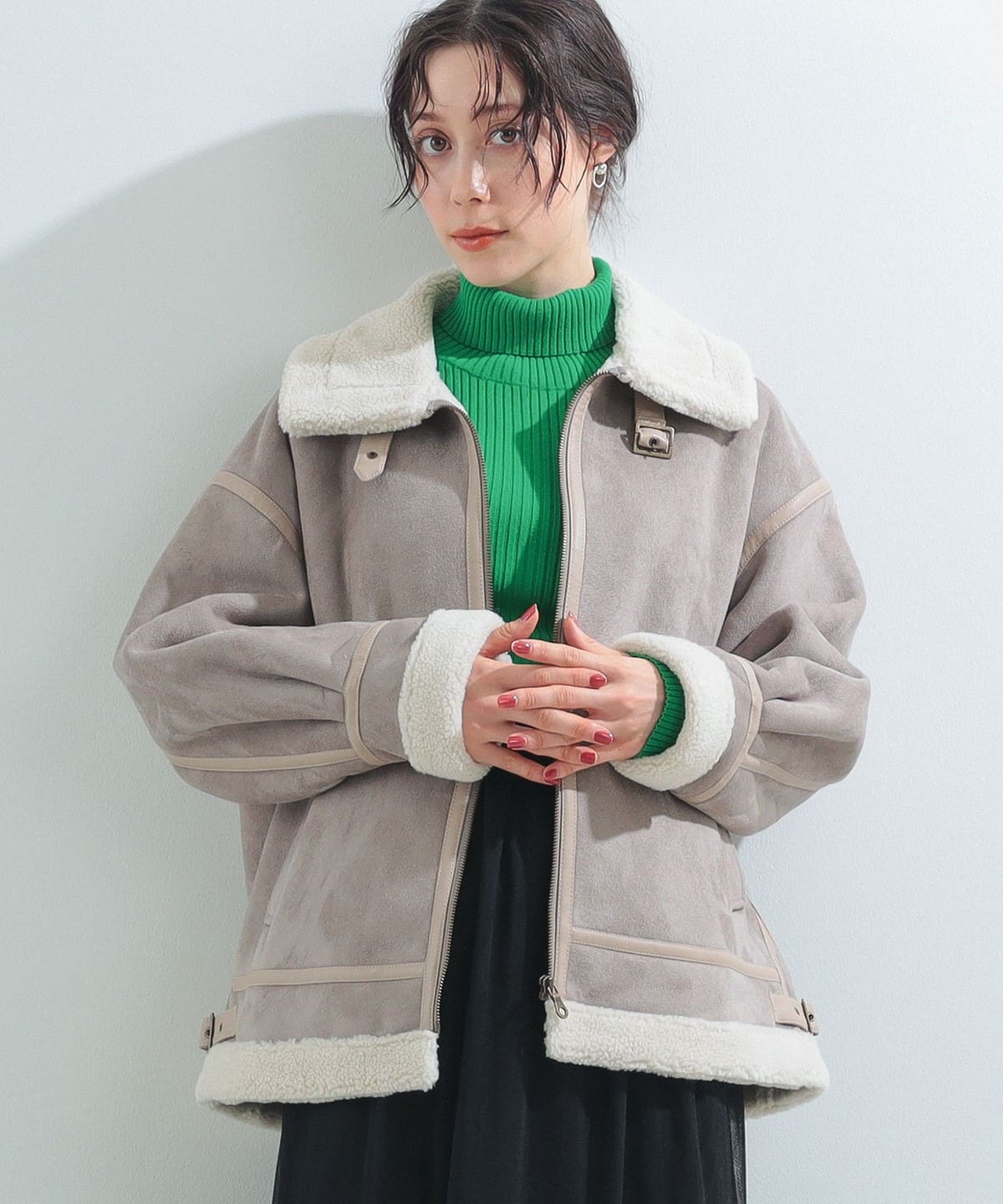 Ray BEAMS Ray BEAMS Ray BEAMS / Fake shearling bomber blouson