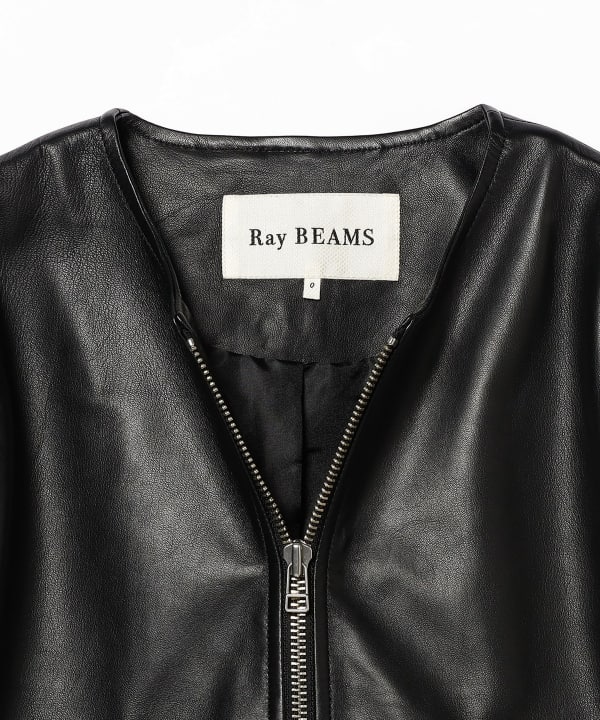 Ray BEAMS Ray BEAMS Ray BEAMS / Lamb leather no collar blouson 