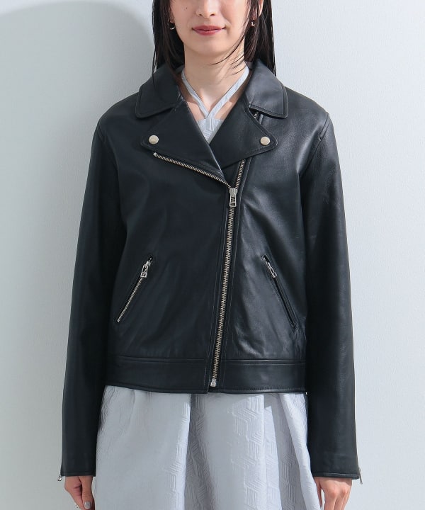 Ray BEAMS Ray BEAMS Ray BEAMS / Lamb Leather Double Riders Blouson 