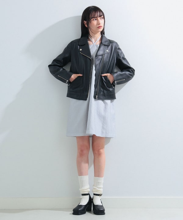 Ray BEAMS ラムレザー Wライダース ジャケット ブラック 美品