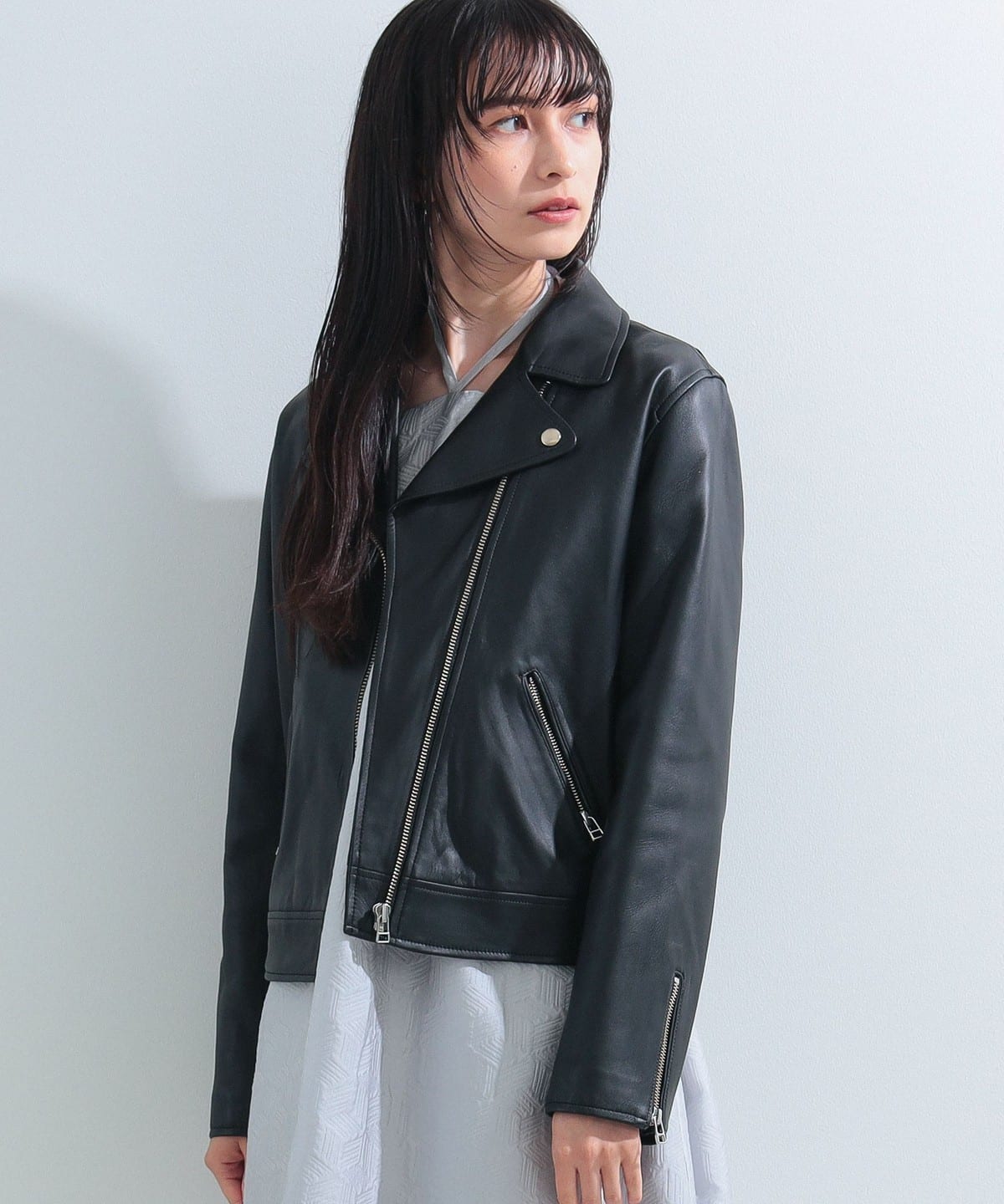 Ray BEAMS Ray BEAMS Ray BEAMS / Lamb Leather Double Riders Blouson 