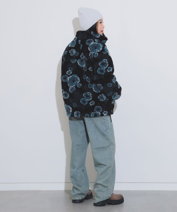 Ray BEAMS フラワー ジャカード ボア ブルゾン