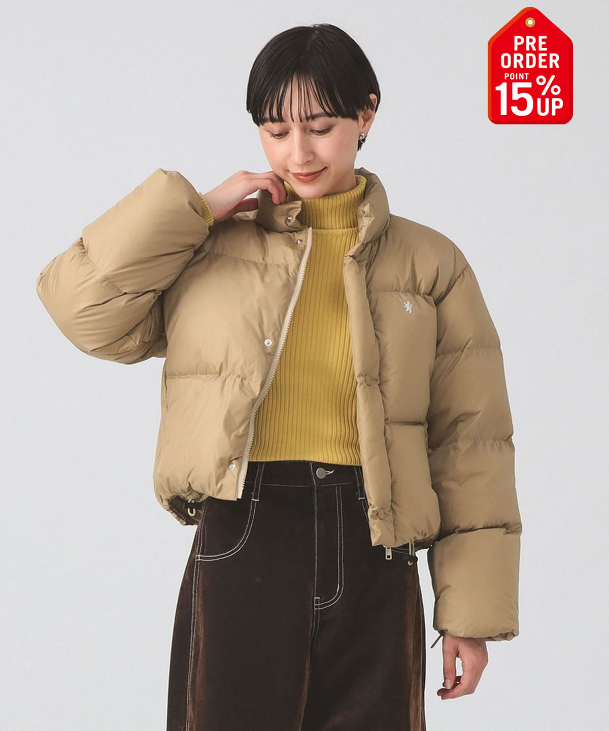 【+15%ポイントUP】Gymphlex / ダウン ショート ジャケット ブルゾン WOMEN LT. BEIGE 14 【+15%ポイントUP】Gymphlex / ダウン ショート ジャケット ブルゾン WOMEN LT. BEIGE 14