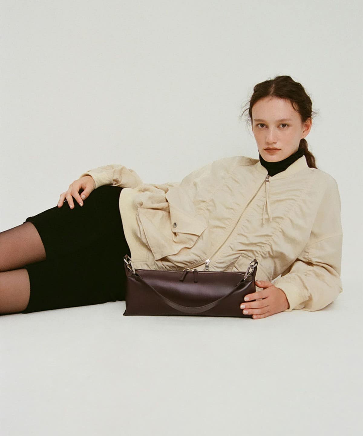 シャーリング MA-1 ブルゾン ブルゾン WOMEN BEIGE ONE SIZE シャーリング MA-1 ブルゾン ブルゾン WOMEN BEIGE ONE SIZE