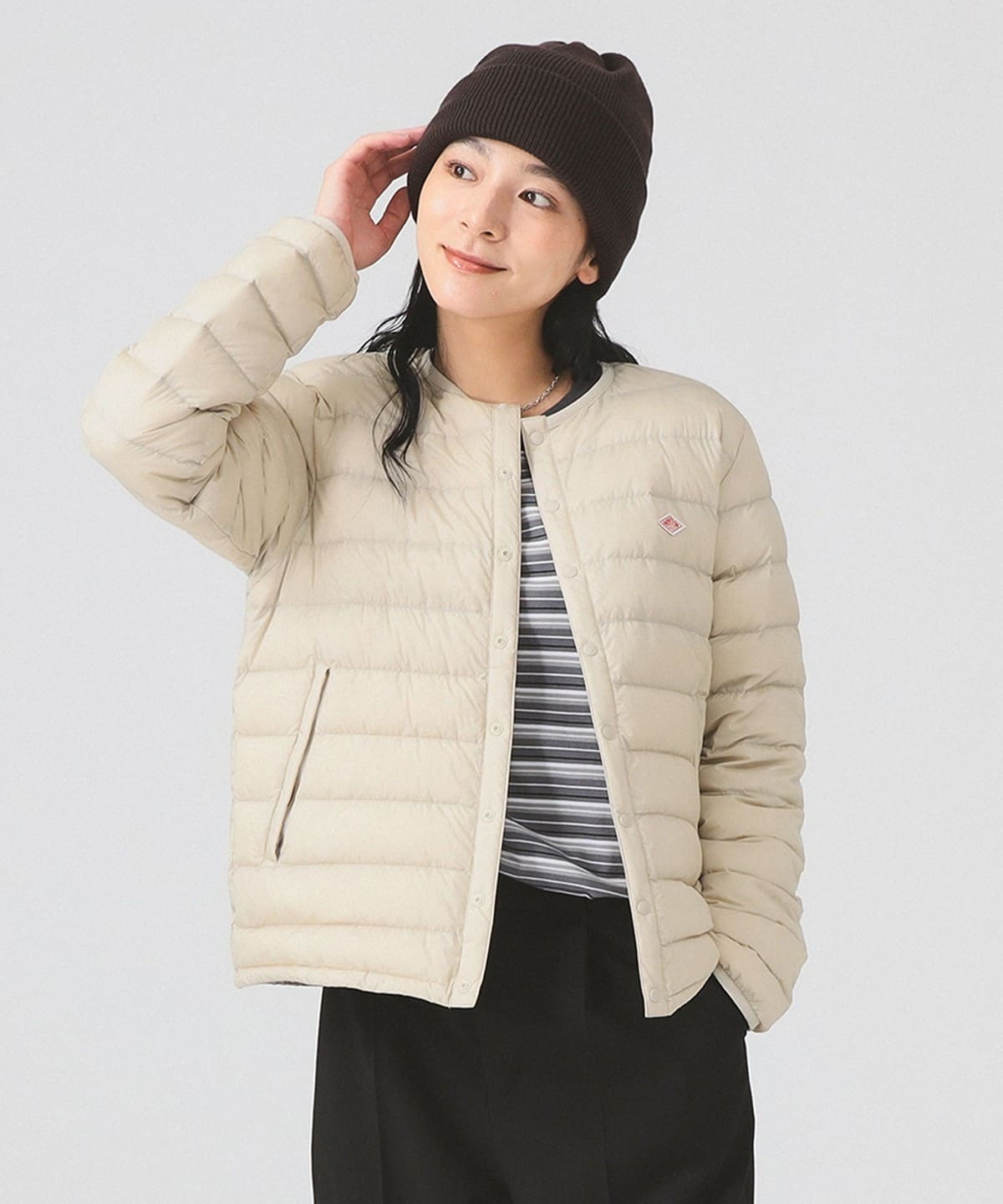 DANTON ダントン / クルーネック インナー ダウン ジャケット 25AW ブルゾン WOMEN 100 OYSTER WHITE M DANTON ダントン / クルーネック インナー ダウン ジャケット 25AW ブルゾン WOMEN 100 OYSTER WHITE M