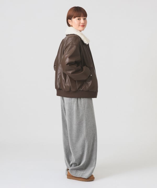 【Ray BEAMS】フェイクレザーブルゾン Ray BEAMS ブルゾン アウター フェイクレザー フライト