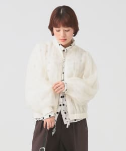 チュール ギャザー シアー ブルゾン