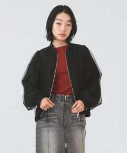 チュール ギャザー シアー ブルゾン